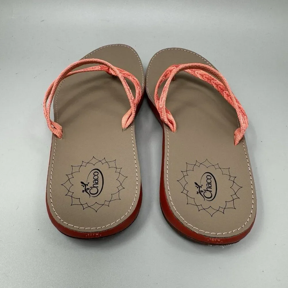 Chaco Womens Abbey Peach Slip On Pink Coral Flip Flop Sandal Shoe Size 5